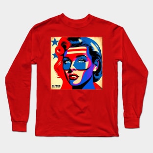 4th of July Patriotic Album Cover Long Sleeve T-Shirt